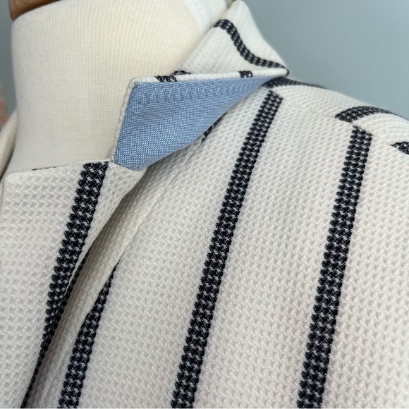 Talbots Jackets & Blazers - Talbots Pinstripe Nautical Coastal Blazer Size 10 Cream Navy